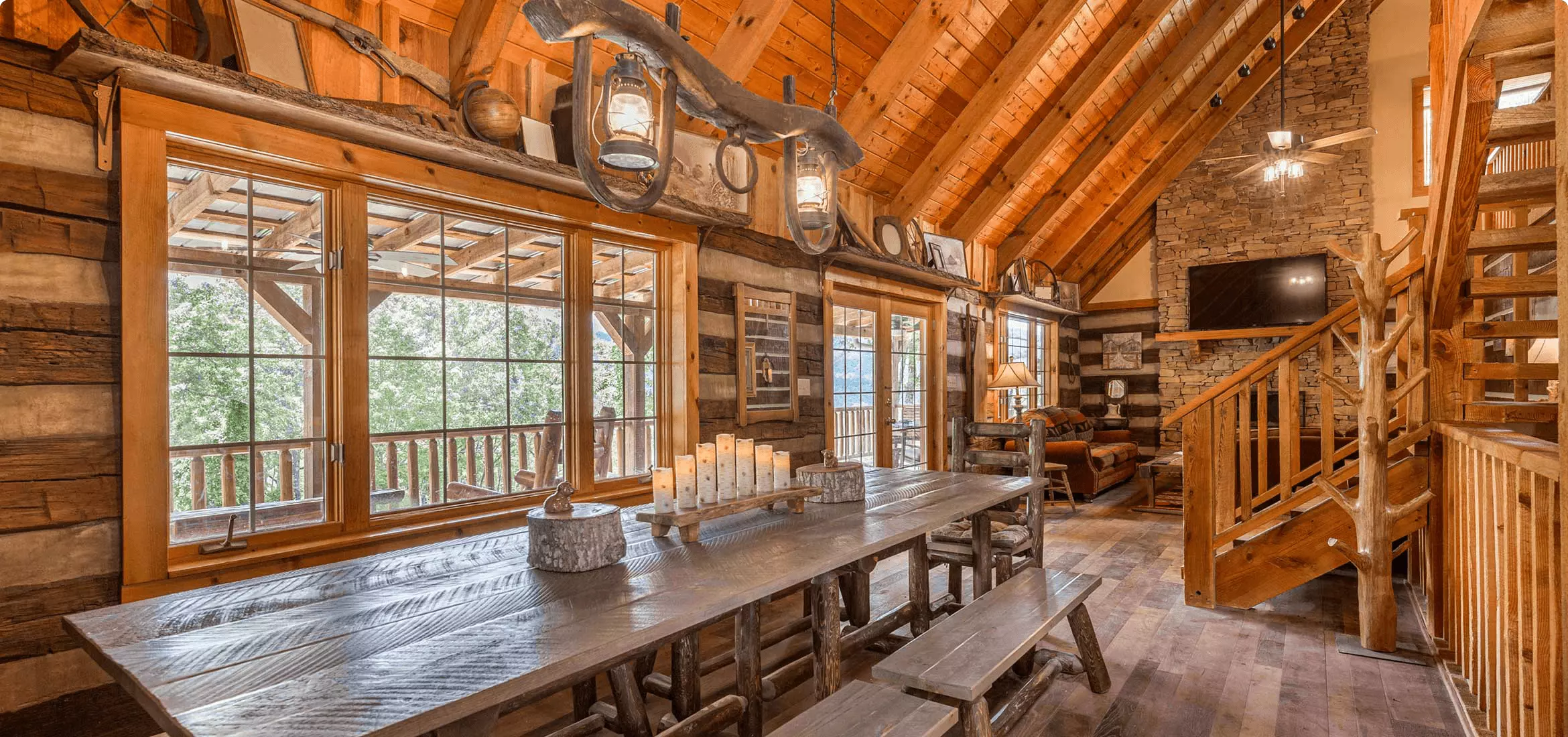 interior of Smoky Mountain cabin