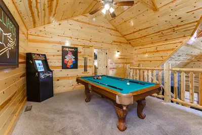 game room in Smoky Mountain cabin