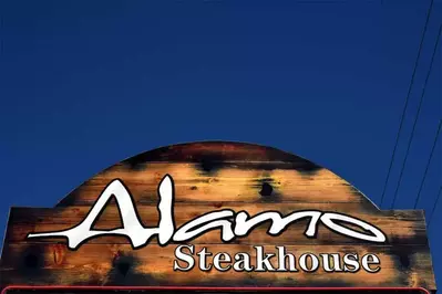 Alamo Steakhouse sign in Pigeon Forge