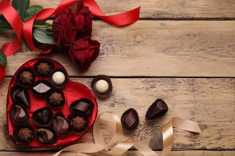 chocolate and roses