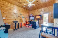 game room at smoky mountain cabin